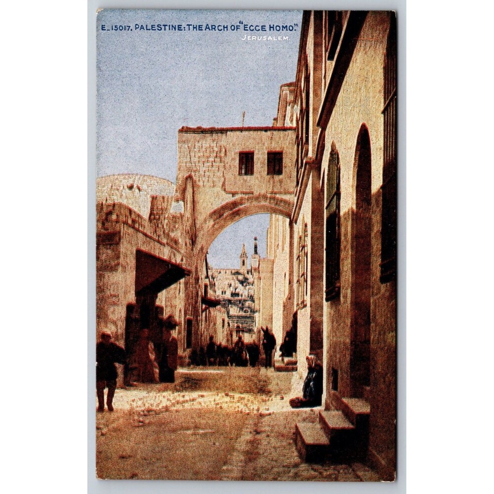 Vintage Postcard Jerusalem Palestine The Archof Ecce Homo Celesque Series